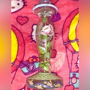 hand painted floral candle holder